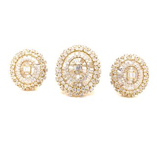 18K Diamond Ring & Earrings Set