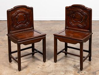 PR, CHINESE HARDWOOD SQUARE PANEL BACKED CHAIRS