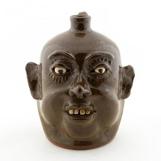 LANIER MEADERS, SOUTHERN POTTERY, FACE JUG