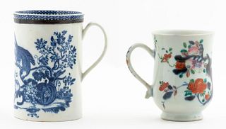 19TH C. CAUGHLEY PARROT & CHINESE EXPORT TANKARDS