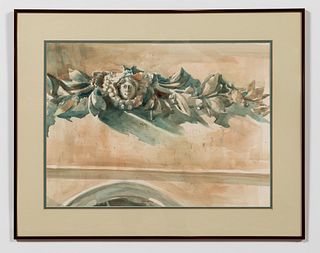 NANCY WOSTREL, ARCHITECTURAL WATERCOLOR, FRAMED