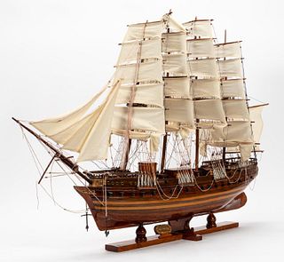 WOODEN MODEL OF A SHIP ON STAND, "NEW IYLAND"