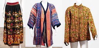 THREE HIGHLY EMBROIDERED ETHNOGRAPHIC GARMENTS