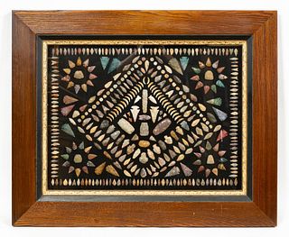 FRAMED COMPOSITION OF CARVED ARROWHEADS