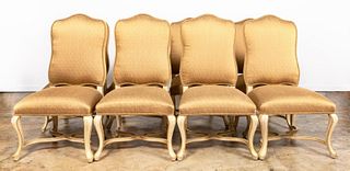 SET OF EIGHT KREISS COLLECTION BEIGE DINING CHAIRS