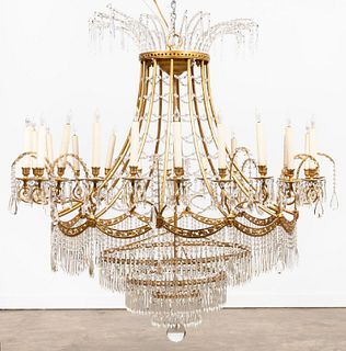 LARGE RUSSIAN STYLE 24-LIGHT CRYSTAL CHANDELIER