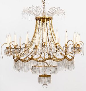 LARGE RUSSIAN STYLE 24-LIGHT CRYSTAL CHANDELIER