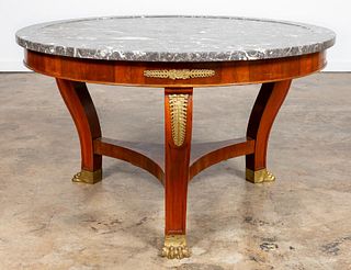 CONTINENTAL EMPIRE STYLE MARBLE TOP CENTER TABLE