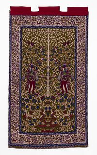 LARGE DOUBLE SIDED PERSIAN FIGURAL WALL TAPESTRY