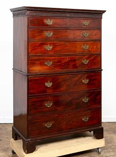 19TH C. ENGLISH CHEST ON CHEST WITH BUTLER'S DESK