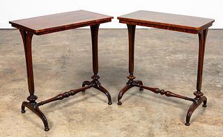 TWO REGENCY STYLE STANDS IN ROSEWOOD & MAHOGANY
