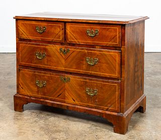 19TH C. ENGLISH CHIPPENDALE STYLE WALNUT CHEST