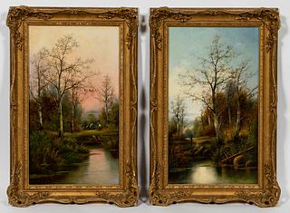 PAIR, GEORGE HOLMES, ENGLISH LANDSCAPE PAINTINGS