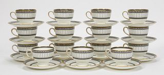 30 PCS, WEDGWOOD COLONNADE PATTERN, CUP & SAUCERS