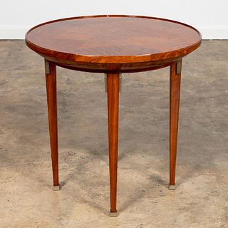 ART DECO STYLE ROUND SIDE TABLE, DOUBLE SIDED TOP