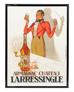 FRENCH ALCOHOL ART DECO ADVERTISING POSTER, FRAMED