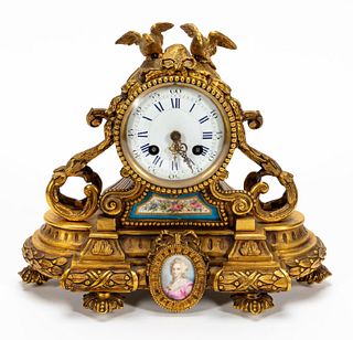 19TH C. FRENCH LOUIS XVI STYLE ORMOLU MANTEL CLOCK