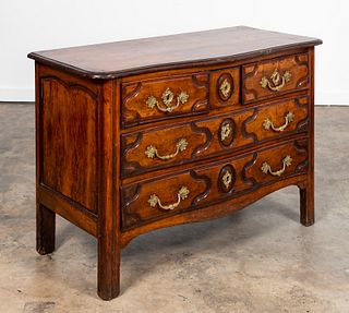 LOUIS XIV PROVINCIAL FIVE-DRAWER WALNUT COMMODE