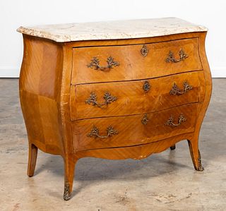 20TH C. LOUIS XV STYLE PARQUETRY FALL FRONT DESK