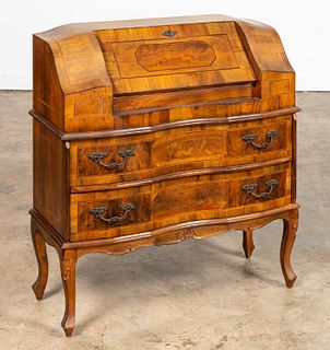 20TH C. FRENCH FALL FRONT WRITING DESK, MARQUETRY