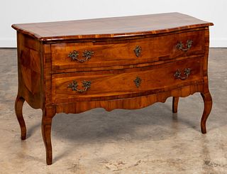TWO DRAWER FRENCH PROVINCIAL STYLE INLAID CHEST