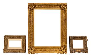 3 PCS, GILTWOOD PAINTING OR MIRROR FRAMES