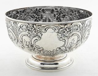 VICTORIAN HARRIS BROS. STERLING SILVER PUNCH BOWL