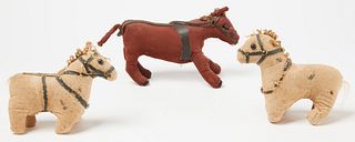 Three Early Stuffed Horses