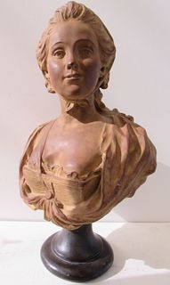Signed And Dated Terracotta Bust Of A Beauty .