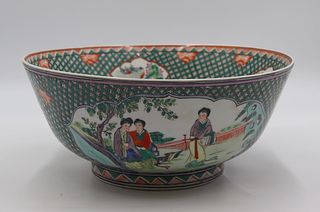 Chinese Famille Verte Porcelain Punch