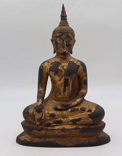 Antique Chinese Gilt Bronze Seated Buddah