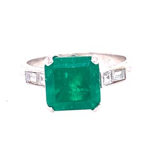 Platinum, Diamond & Emerald ring