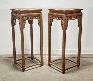 Pair Chinese Wood Stands