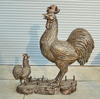 Large Bronze Rooster