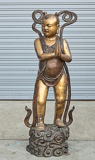 Chinese Bronze Figure of a Child