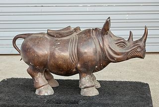 Chinese Bronze Rhinoceros-Form Censer