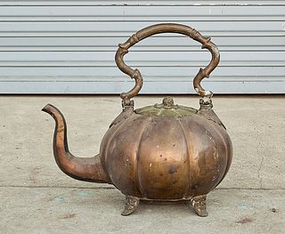 Large Chinese Bronze Covered Teapot