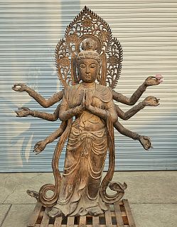 Chinese Bronze Multi-Armed Figure of Guanyin