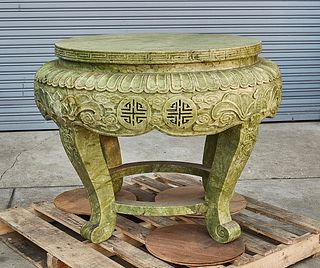 Chinese Green Hardstone Table