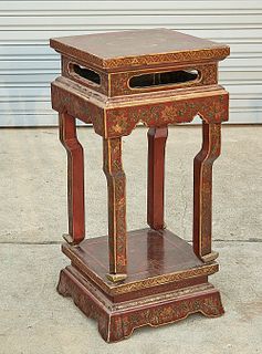 Chinese Painted Wood Stand