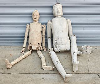 Group of Chinese Wood Mannequin Parts