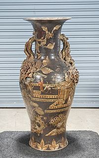 Tall Chinese Painted Porcelain Vase