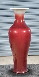 Tall Chinese Oxblood Porcelain Vase