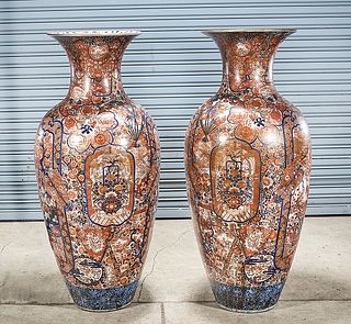 Pair Large Japanese Imari Vases
