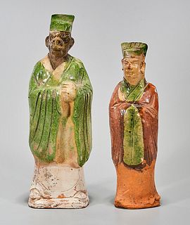 Two Chinese Sancai-Style Glazed Figures