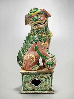 Chinese Glazed Porcelain Fo Lion