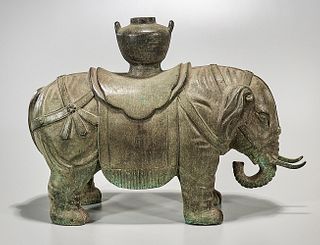 Chinese Bronze Elephant-Form Vase