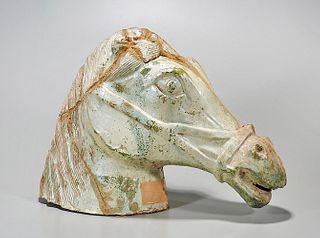 Chinese Glazed Ceramic Horse Head