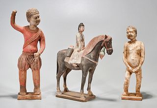 Group of Three Chinese Pottery Figures