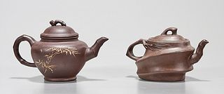 Two Chinese Yixing Pottery Tea Pots